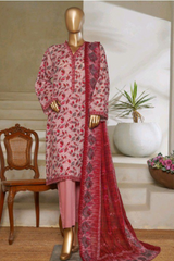 Bin Saeed Stitched 3 Piece Exc Printed Lawn Vol-05 Collection'2025-NSM-2348-pink