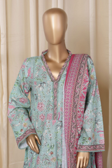 Bin Saeed Stitched 3 Piece Printed Frocks Khaddar Collection'2025-fr-1297-Ferozi