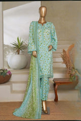 Bin Saeed Stitched 3 Piece Exc Printed Lawn Vol-06 Collection'2025-NSM-2488-blue