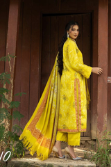 BAHAR BY MAHEES,Printed Silk Marina with Printed Pure China Pashmina Shawl,D-10