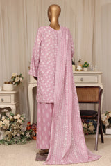 Bin Saeed Stitched 3 Piece Printed Lawn With Farshi Shalwar Vol-04 Suit-LSM-3376-MOVE