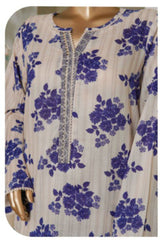 Bin Saeed Stitched 3 Piece Exc Printed Lawn Vol-06 Collection'2025-NSM-2489-white