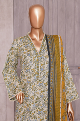 BIN SAEED PRINTED LAWN 3 PC COLLECTION 2025-26,MUSTARD