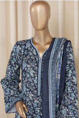 Bin Saeed Stitched 3 Piece Printed Frocks Khaddar Collection'2025-fr-1298-Blue