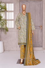 BIN SAEED PRINTED LAWN 3 PC COLLECTION 2025-26,MUSTARD