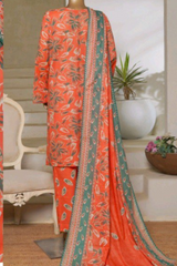 Bin Saeed Stitched 3 Piece Exc Printed Lawn Vol-05 Collection'2025-NSM-2349-white