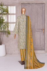 BIN SAEED PRINTED LAWN 3 PC COLLECTION 2025-26,MUSTARD