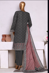 Bin Saeed Stitched 3 Piece Exclusive Printed Khaddar Vol-13 Collection'2025-WK-2632-DARK GREEN