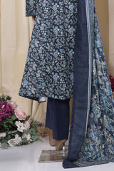 Bin Saeed Stitched 3 Piece Printed Frocks Khaddar Collection'2025-fr-1298-Blue