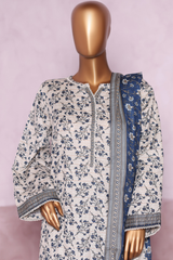 Bin Saeed Stitched 3 Piece Exclusive Printed Khaddar Vol-07 Collection'2025-WK-2452-white