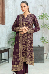 Lakhany Printed Pashmina Unstitched 3 Piece Suit, D-01