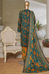 Bin Saeed Stitched 3 Piece Exc Printed Lawn Vol-06 Collection'2025-NSM-2482-green