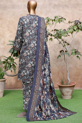 Bin Saeed Stitched 3 Piece Exclusive Printed Khaddar Vol-05 Collection'2025-WK-2406-Grey