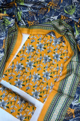 Bin Saeed Digital Printed Cotton Cambric Unstitched 3 Piece Suit - Design-02 - BS25DCC - Yellow - Summer Collection