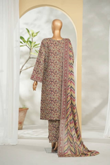 Bin Saeed Stitched 3 Piece Exclusive Printed Lawn Vol-01 Collection'2026-LSM-2716 BROWN