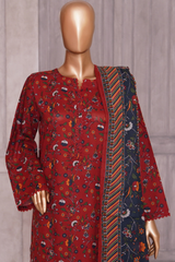 BIN SAEED PRINTED LAWN 3 PC COLLECTION 2025-26,RED