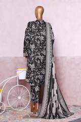 Bin Saeed Stitched 3 Piece Exclusive Printed Khaddar Vol-07 Collection'2025-WK-2454-black