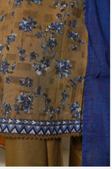 Bin Saeed Stitched 3 Piece Exc Printed Lawn Vol-05 Collection'2025-NSM-2351-brown