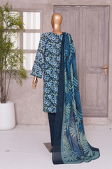 BIN SAEED PRINTED LAWN 3 PC COLLECTION 2025-26,BLUE