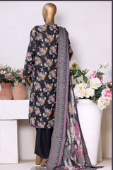 Bin Saeed Stitched 3 Piece Exclusive Printed Khaddar Vol-13 Collection'2025-WK-2635-BLACK