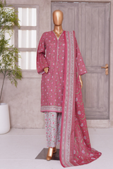 BIN SAEED PRINTED LAWN 3 PC COLLECTION 2025-26,PINK