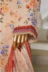 Bin Saeed Stitched 3 Piece Exc Printed Lawn Vol-05 Collection'2025-NSM-2352-cream