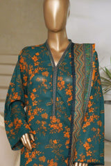 Bin Saeed Stitched 3 Piece Exc Printed Lawn Vol-06 Collection'2025-NSM-2482-green