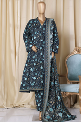Bin Saeed Stitched 3 Piece Printed Frocks Khaddar Collection'2025-fr-1291-blue
