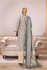 Bin Saeed Stitched 3 Piece Exclusive Printed Khaddar Vol-09 Collection'2025-WK-2563-Beige