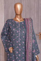 BIN SAEED PRINTED LAWN 3 PC COLLECTION 2025-26,GREY