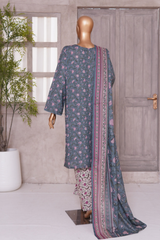 BIN SAEED PRINTED LAWN 3 PC COLLECTION 2025-26,GREY