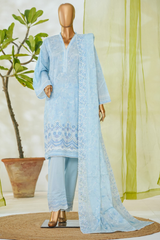 Bin Saeed Stitched 3 Piece Luxury White & White Emb Collection'2026-NSM-2566