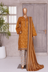 BIN SAEED PRINTED LAWN 3 PC COLLECTION 2025-26,PEACH