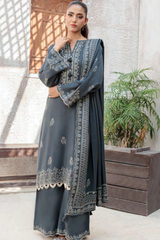 Lakhany Printed Pashmina Unstitched 3 Piece Suit,D-12