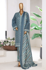 Bin Saeed Stitched 3 Piece Exclusive Printed Khaddar Vol-15 Collection'2025-WK-2660-blue