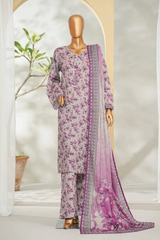 Bin Saeed Stitched 3 Piece Exclusive Printed Lawn Vol-01 Collection'2026-LSM-2711 PINK