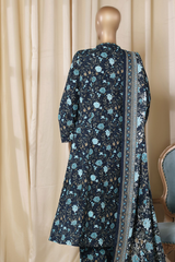 Bin Saeed Stitched 3 Piece Printed Frocks Khaddar Collection'2025-fr-1291-blue