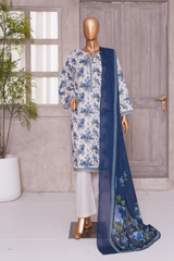 BIN SAEED PRINTED LAWN 3 PC COLLECTION 2025-26,WHITE