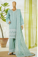 Bin Saeed Stitched 3 Piece Luxury White & White Emb Collection'2026-NSM-2573