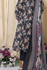 Bin Saeed Stitched 3 Piece Printed Frocks Khaddar Collection'2025-fr-1305-Black