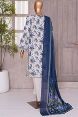 BIN SAEED PRINTED LAWN 3 PC COLLECTION 2025-26,WHITE