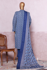 Bin Saeed Stitched 3 Piece Exclusive Printed Khaddar Vol-07 Collection'2025-WK-2445-Blue