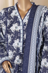 Bin Saeed Stitched 3 Piece Printed Frocks Khaddar Collection'2025-fr-1306-Blue