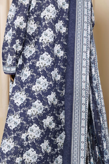 Bin Saeed Stitched 3 Piece Printed Frocks Khaddar Collection'2025-fr-1306-Blue