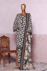 Bin Saeed Stitched 3 Piece Exclusive Printed Khaddar Vol-07 Collection'2025-WK-2446-Black