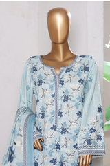 Bin Saeed Stitched 3 Piece Exclusive Printed Khaddar Vol-15 Collection'2025-WK-2663-light blue
