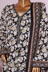 Bin Saeed Stitched 3 Piece Exclusive Printed Khaddar Vol-07 Collection'2025-WK-2446-Black
