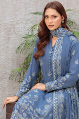 Lakhany Printed Pashmina Unstitched 3 Piece Suit,D-23