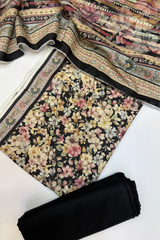 Bin Saeed Printed Khaddar Unstitched 3 Piece Suit - BS25KHD -Brown- Winter Collection