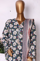 Bin Saeed Stitched 3 Piece Exclusive Printed Khaddar Vol-13 Collection'2025-WK-2622-Black